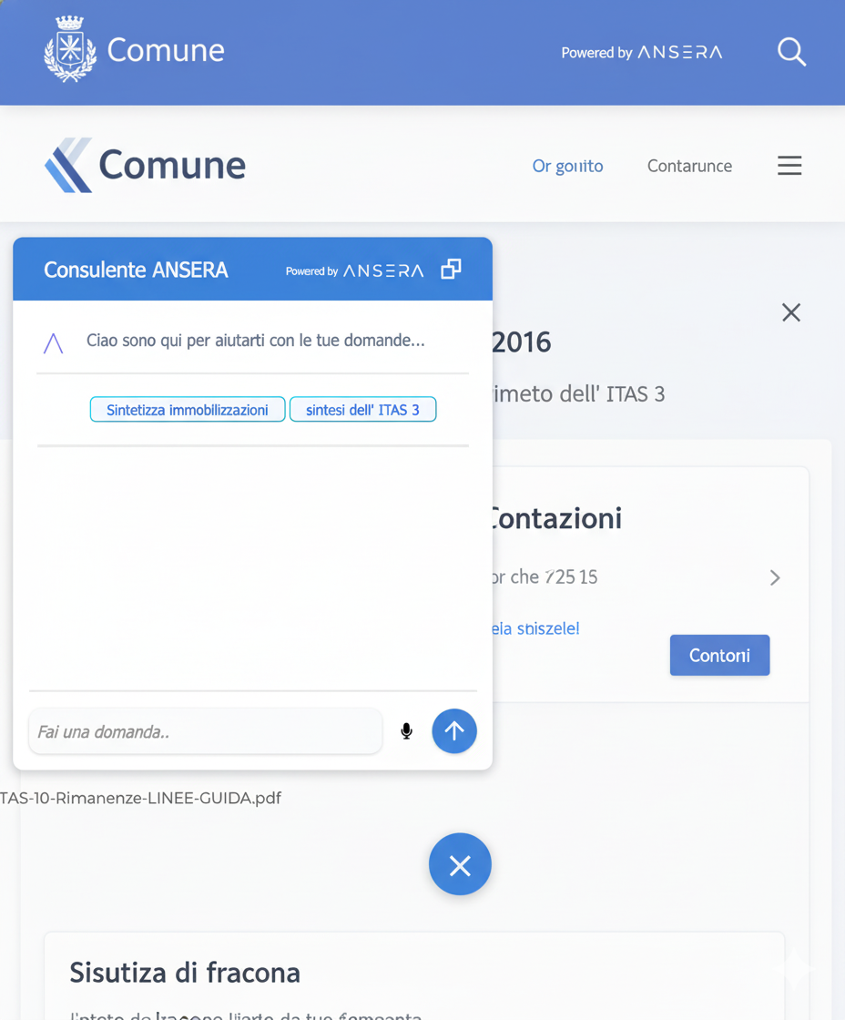 Esempio di chatbot AI integrato nel portale del Comune